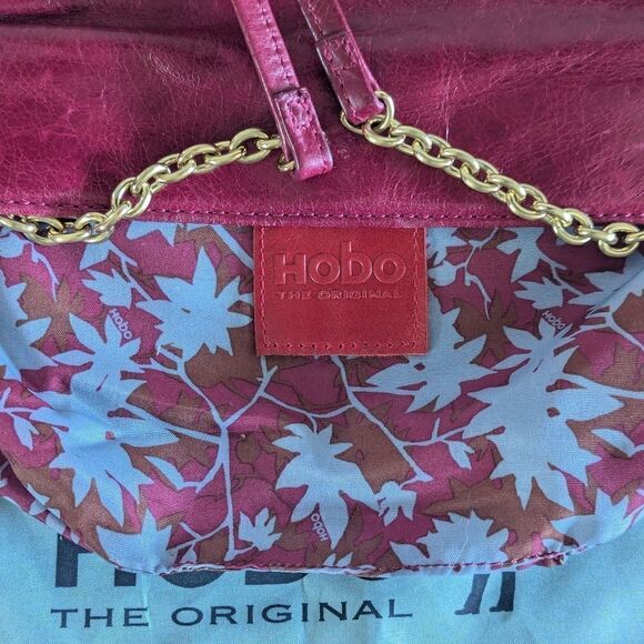 Hobo International Leather Belle Ruched Berry Crossbody Bag EUC - Picture 7 of 10